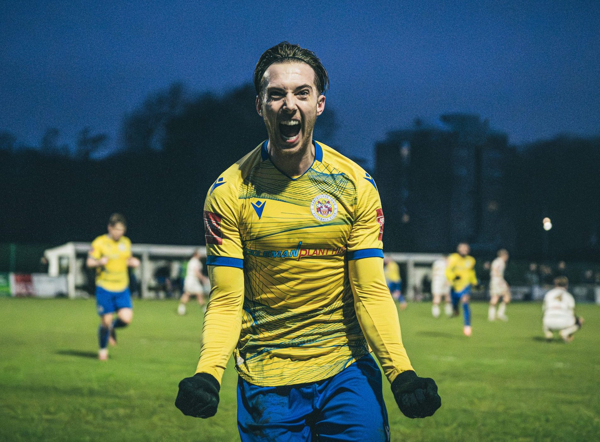 Billie Clark scores the winner and completes his hat-trick against Deal Town